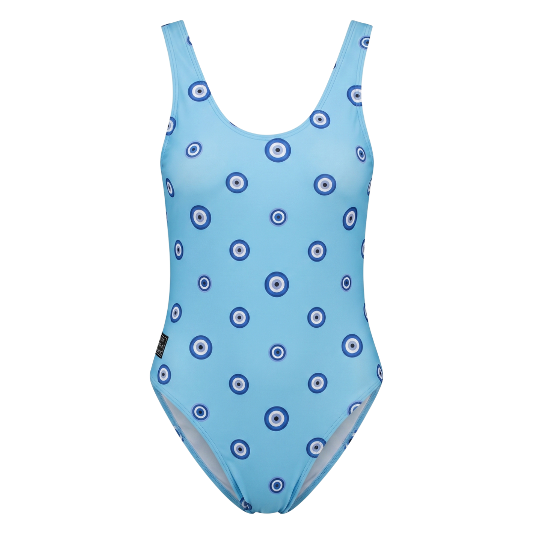 Auge, Blau, Damen Badeanzug