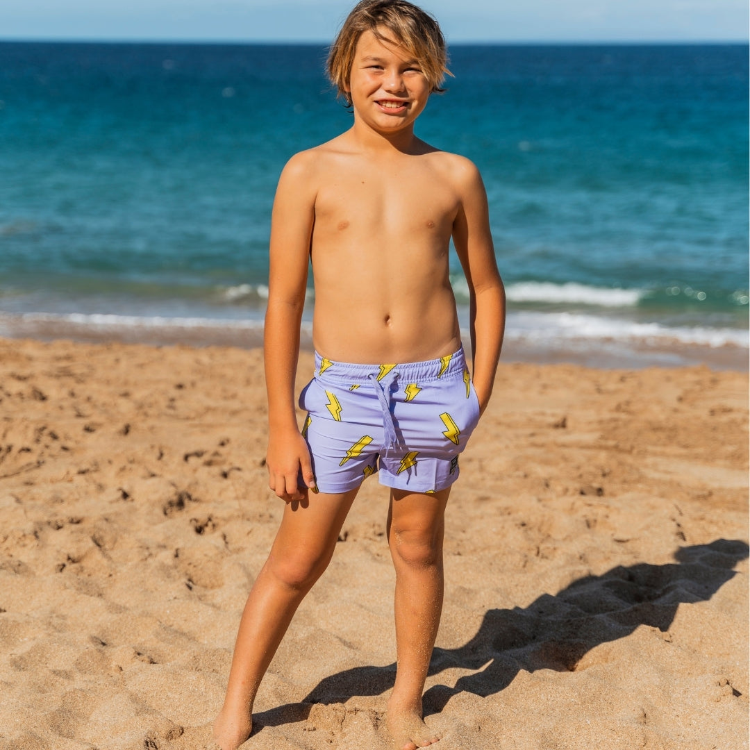 Lightning, Lila, Badeshorts für Jungen