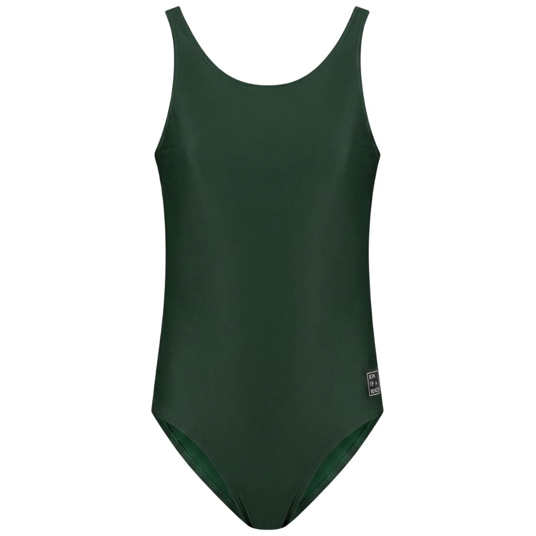Solid, Donker groen, Meisjes badpak