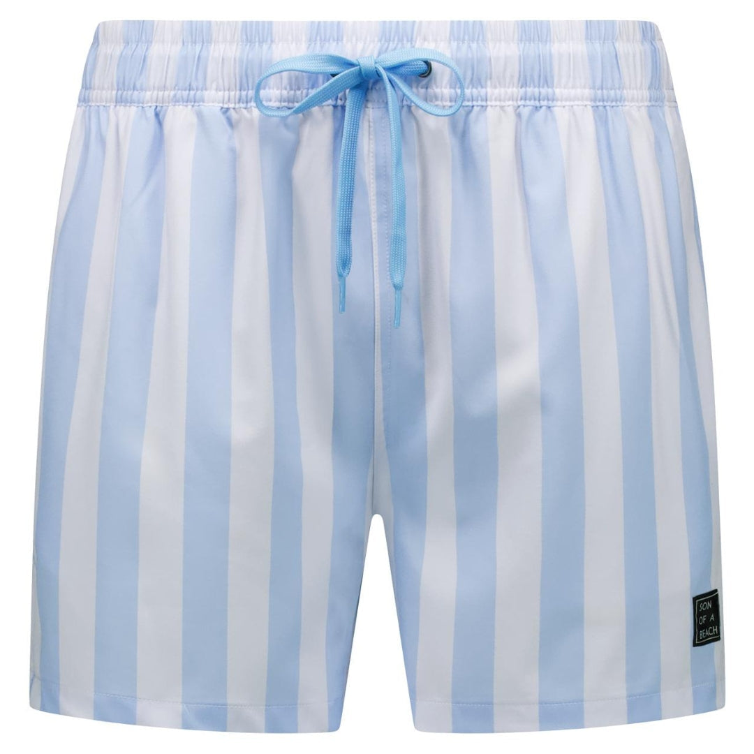 Faded-Striped, Light Blue, Men's swimming trunks