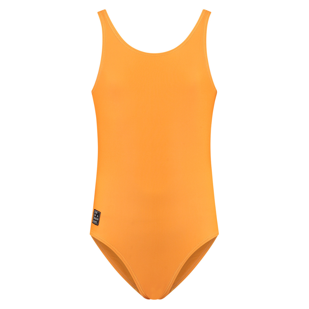 Solid, Orange, Girls swimsuit