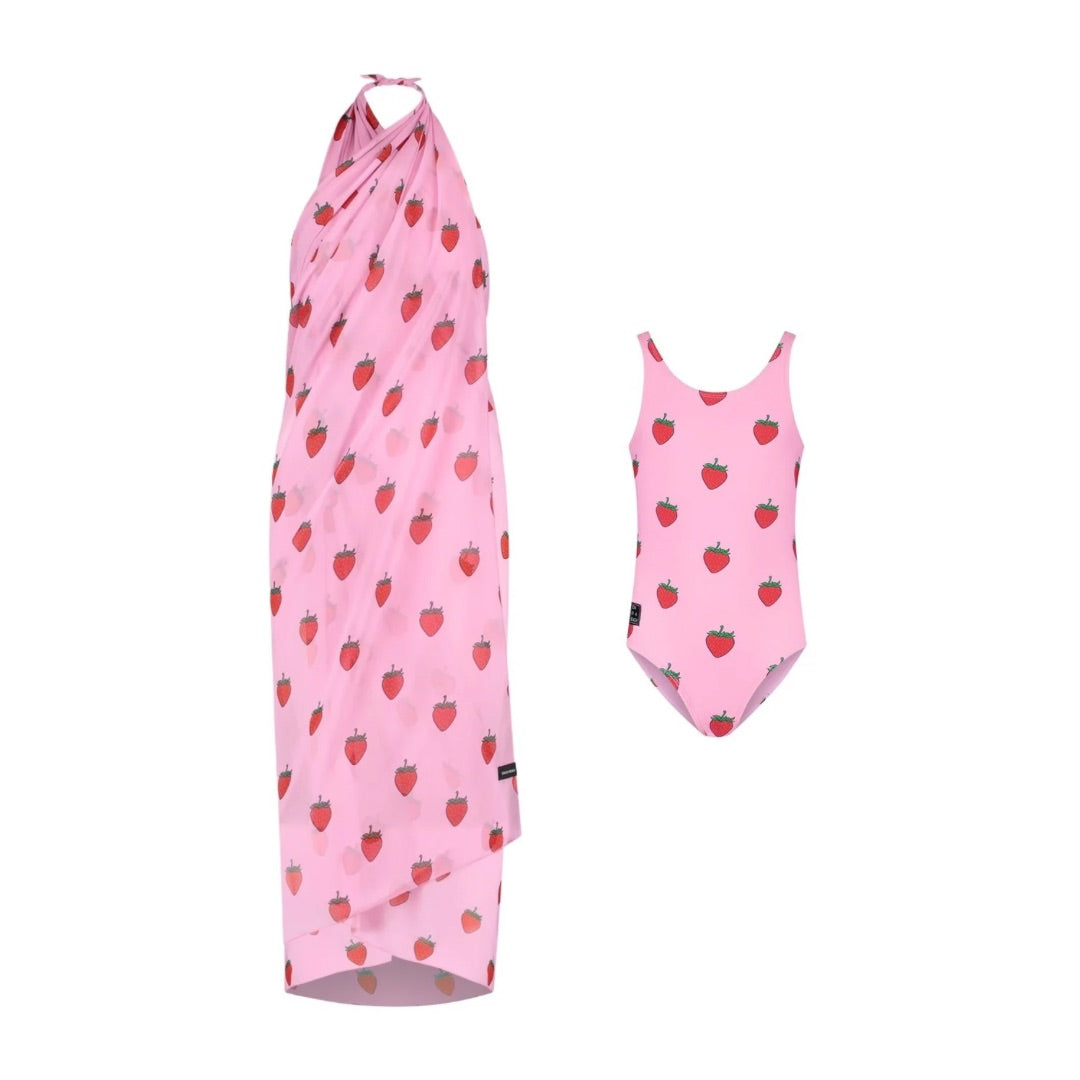 Strawberry, Mother and daughter swimwear