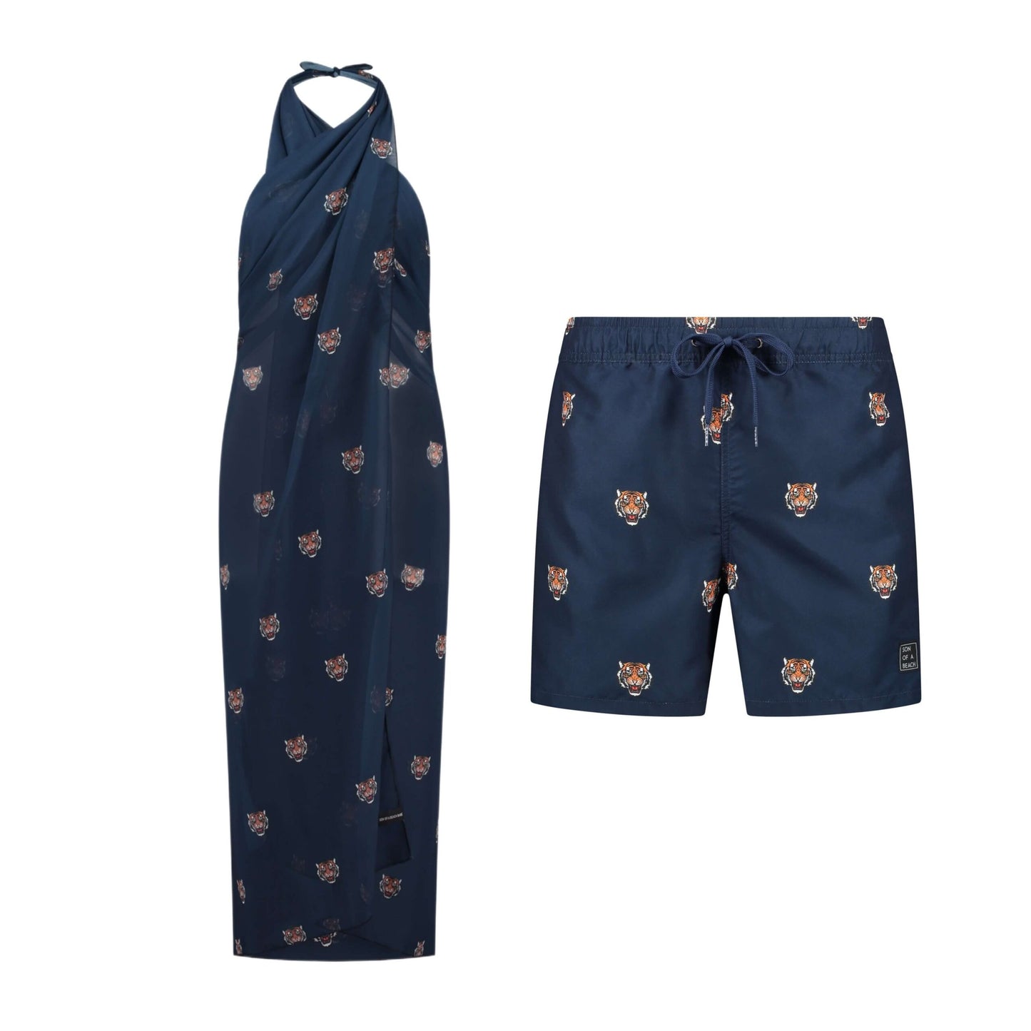 Tiger Head, Mother and Son Swimwear