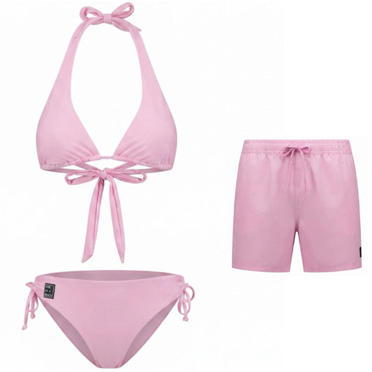 Solid, Roze, Moeder en zoon bikini/zwembroek