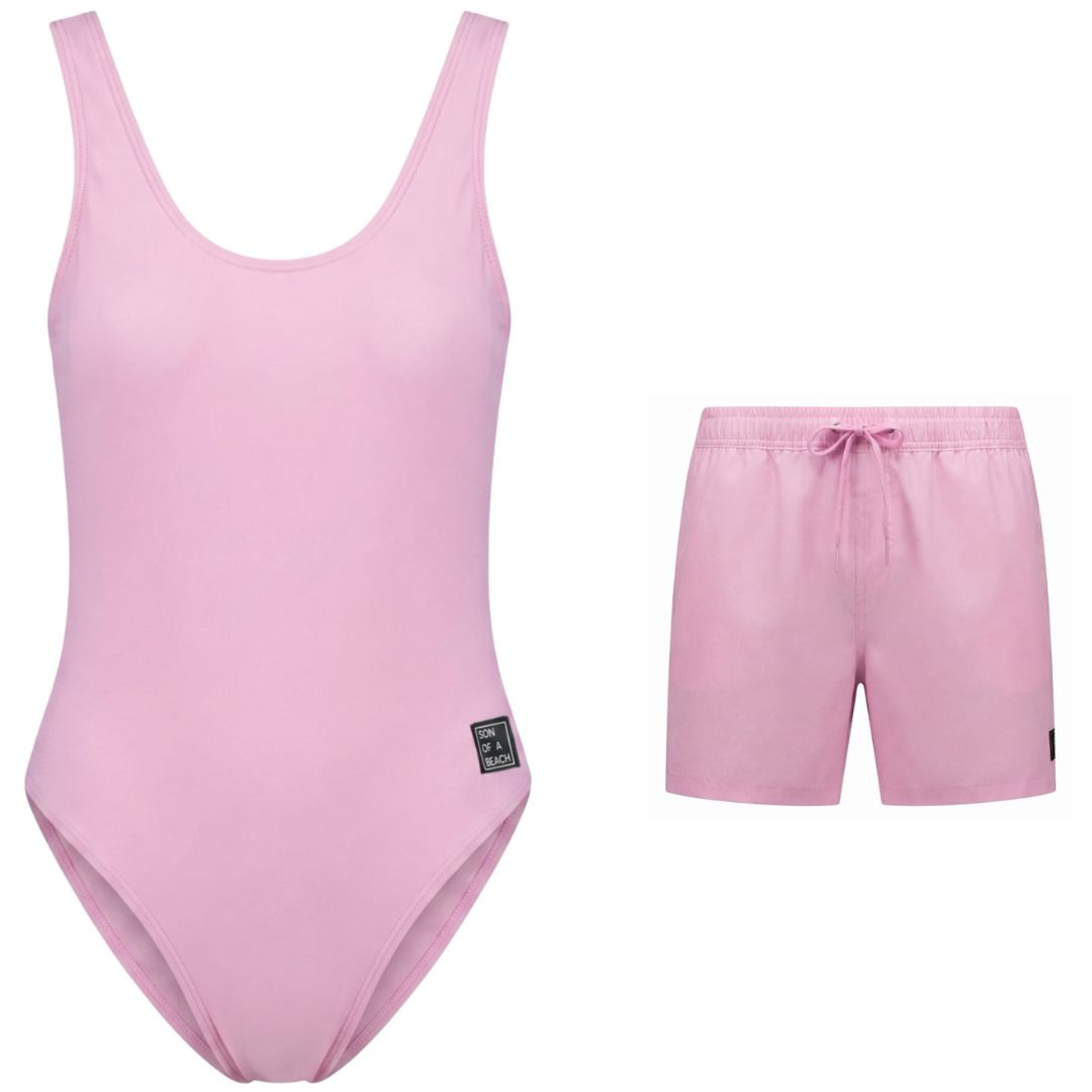 Solid, Roze Moeder en zoon badpak/zwembroek