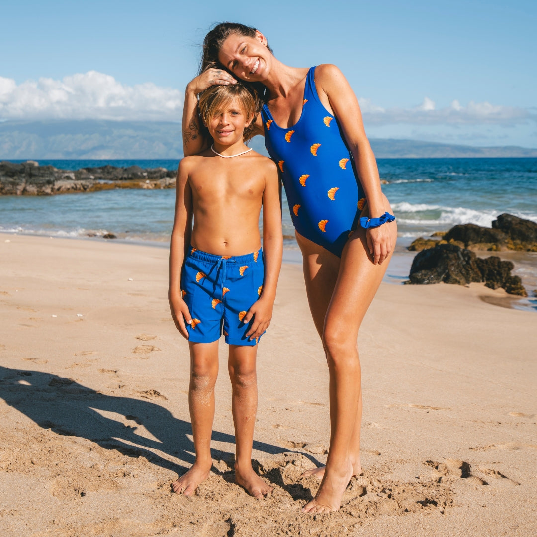 Croissant, Mother and son swimsuit/swimming trunks