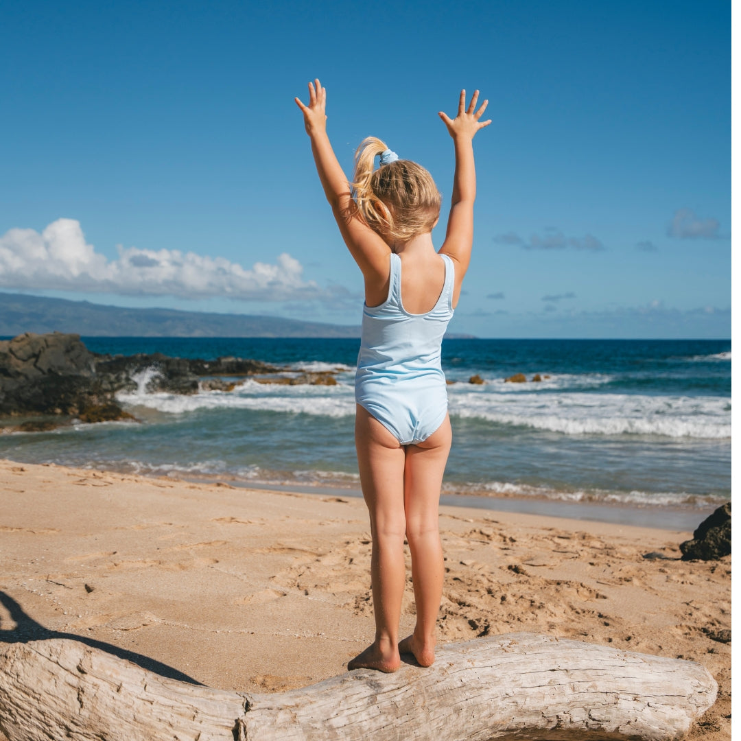 Solid, Light Blue, Mother and daughter bikini/swimsuit