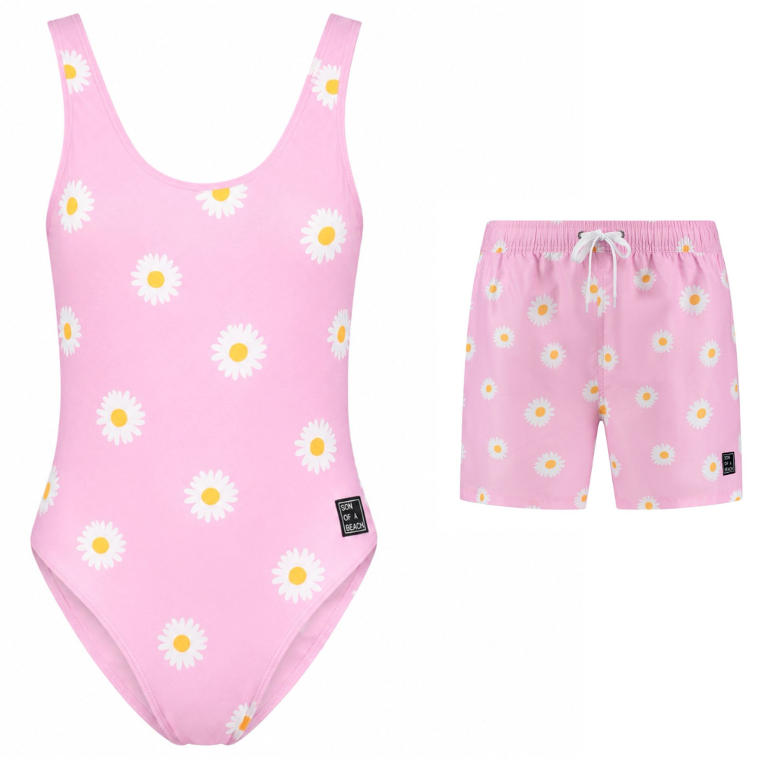 Madelief, Roze, Moeder en zoon badpak/zwembroek