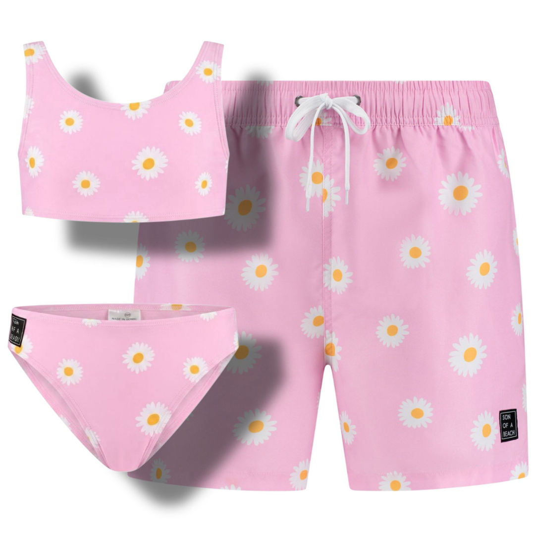 Madelief, Roze, Vader en dochter zwembroek/bikini