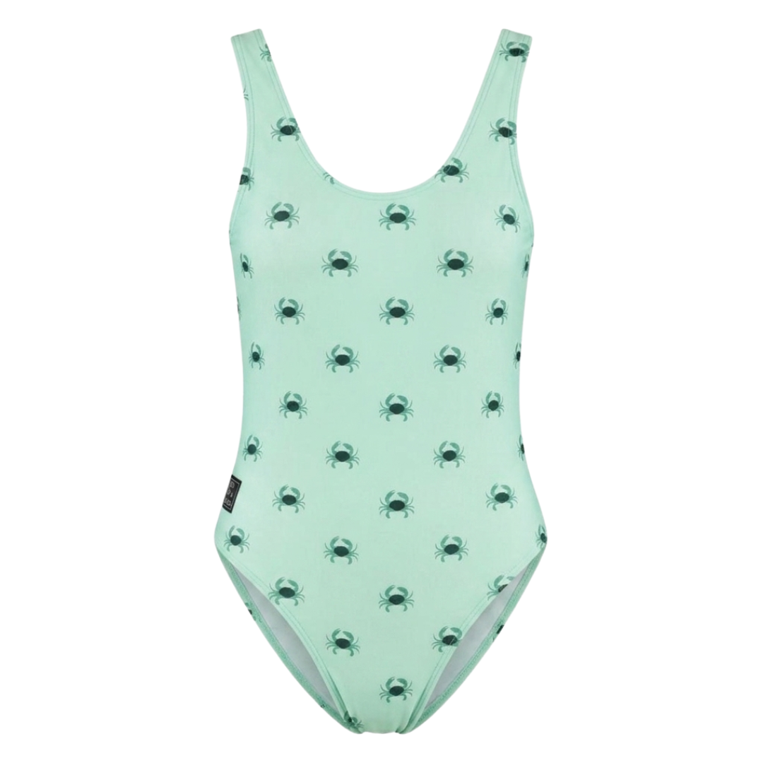 Krabbe, Grün, Damen Badeanzug
