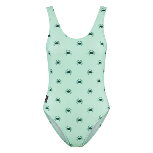 Krabbe, Grün, Damen Badeanzug