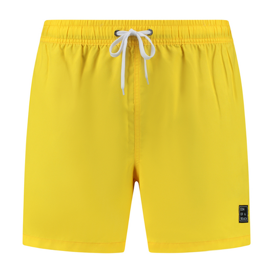 Solid, Yellow, Boys Swim Shorts