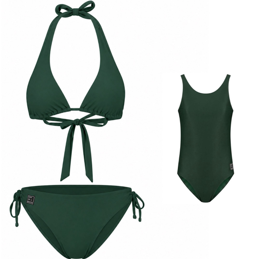 Solid, Dark green, Mother and daughter bikini/swimsuit