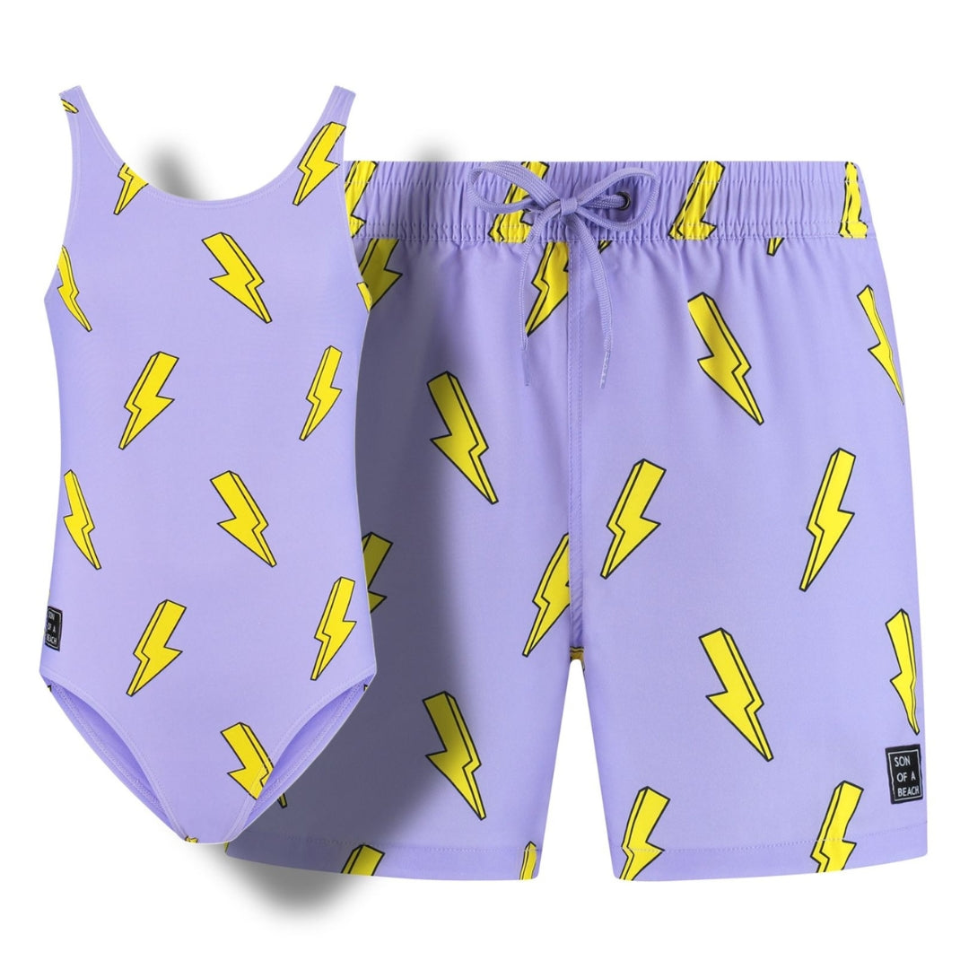 Bliksem, Lila, Vader en dochter zwemkleding