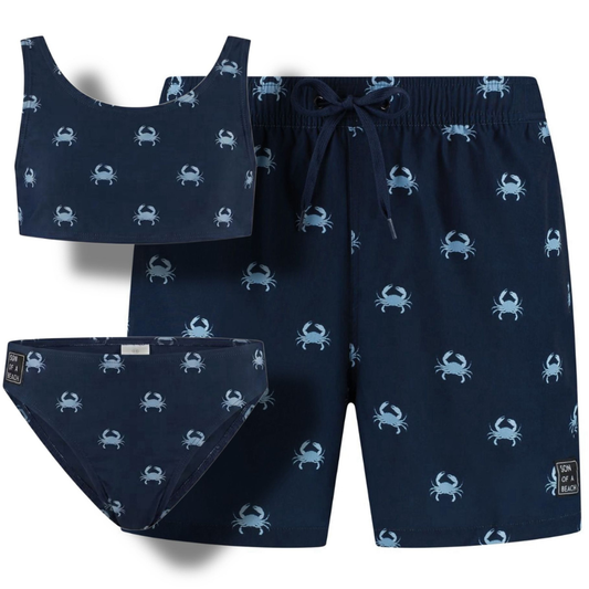 Krab, Donker blauw, Vader en dochter zwembroek/bikini