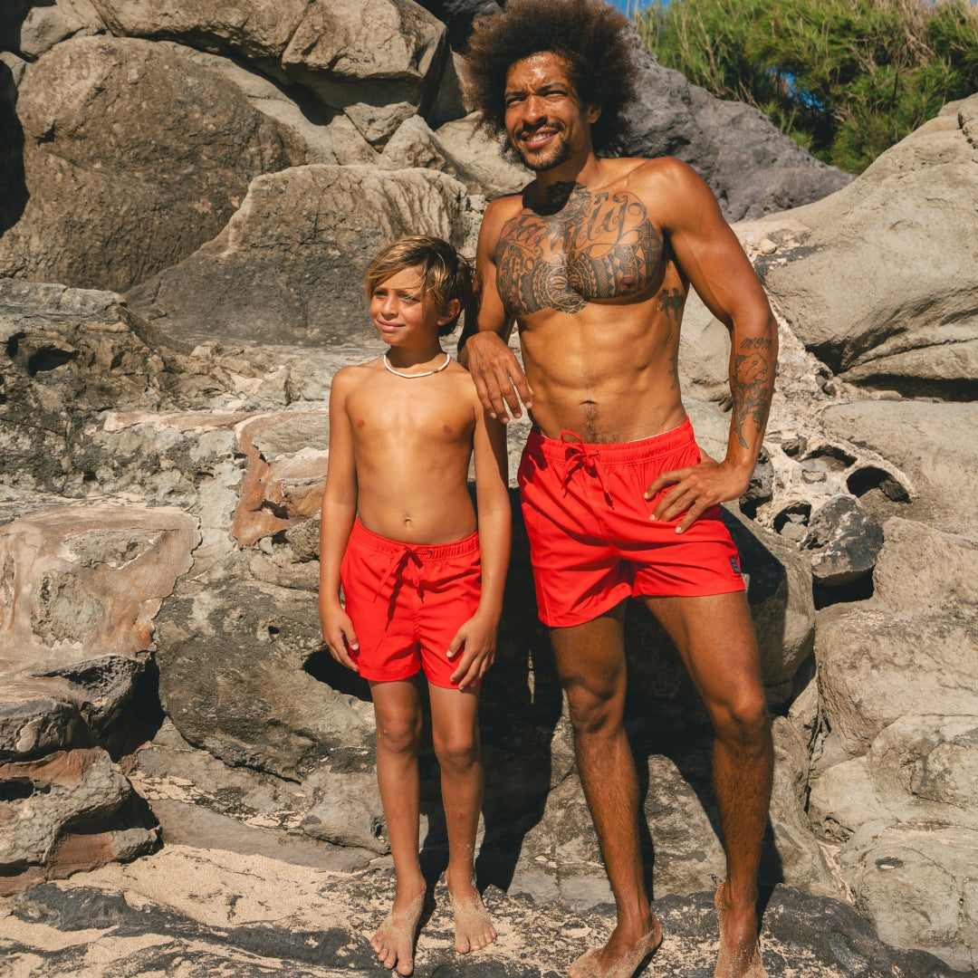Solid, Rood, Vader en zoon zwembroek