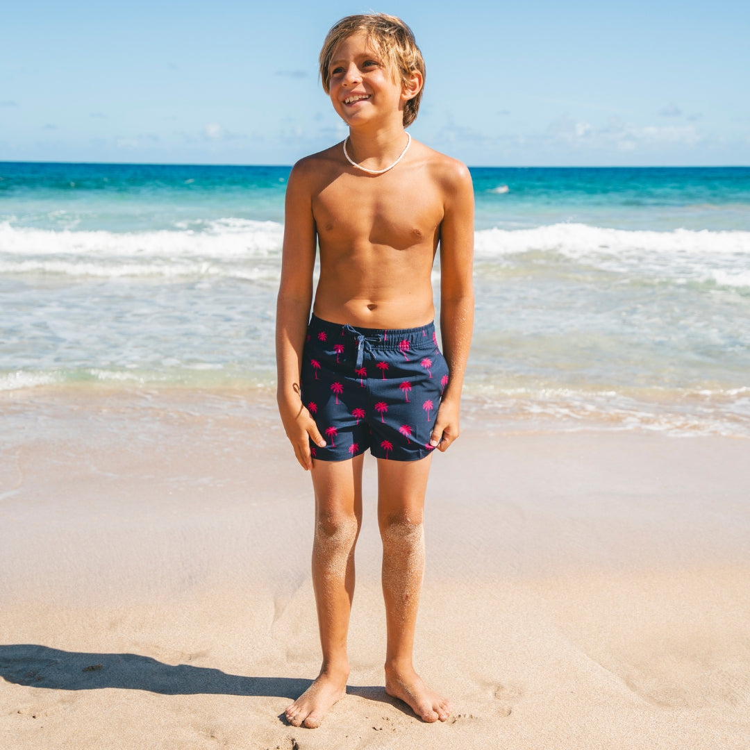 Palmboom, Blauw, Moeder en zoon zwemkleding