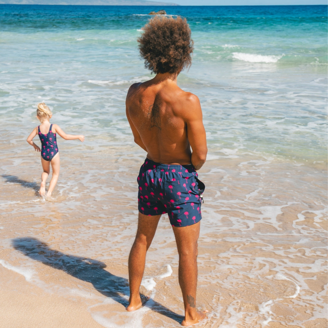 Palmboom, Blauw, Heren zwembroek