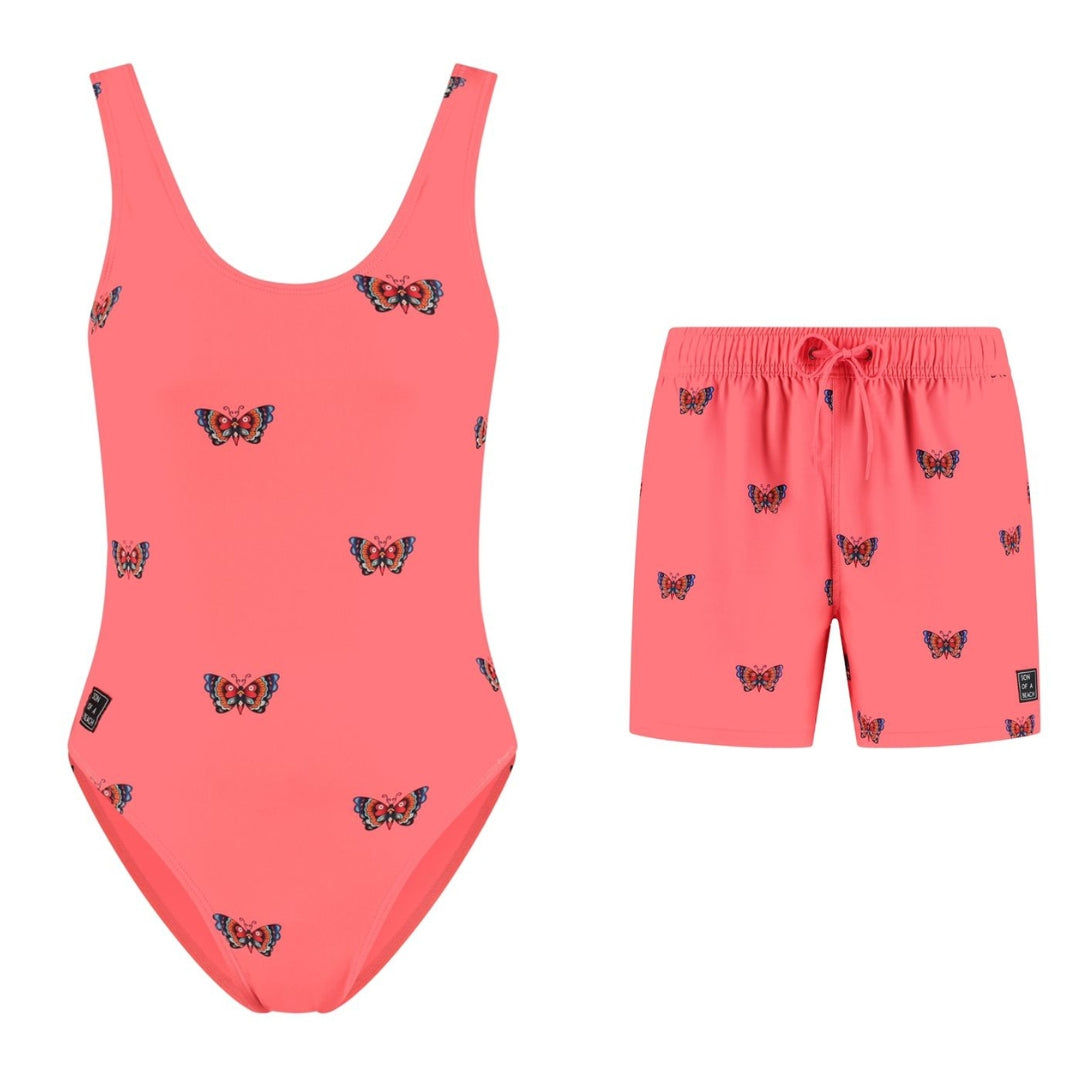 Butterfly, Mother and son swimsuit/swimming trunks