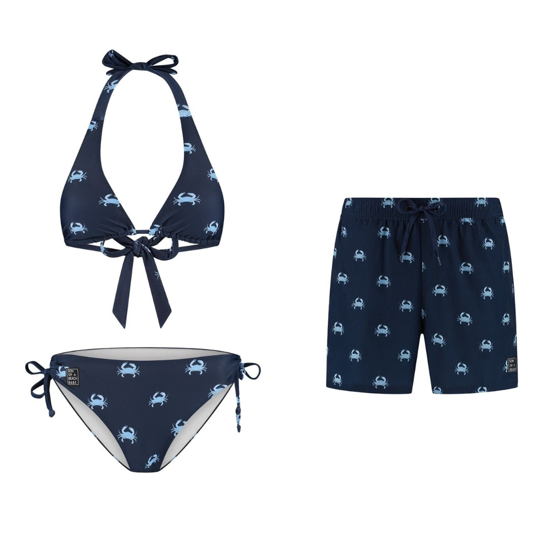 Crab, Blue, Mother and son bikini/swimming trunks