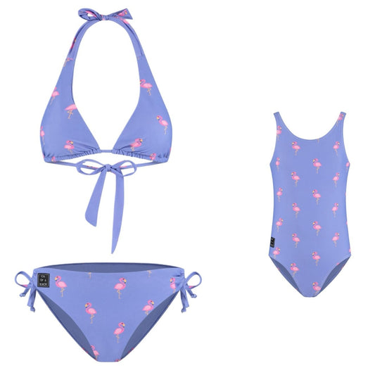 Flamingo, Purple, Mother and daughter bikini/swimsuit