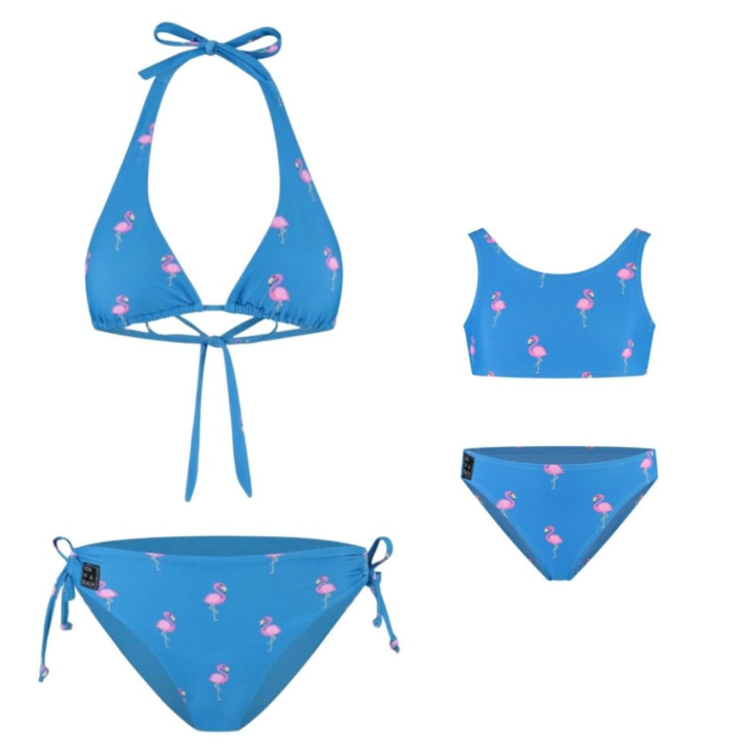 Flamingo, Royal Blue, Moeder en dochter bikini's