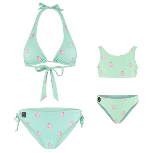 Flamingo, Groen, Moeder en dochter bikini
