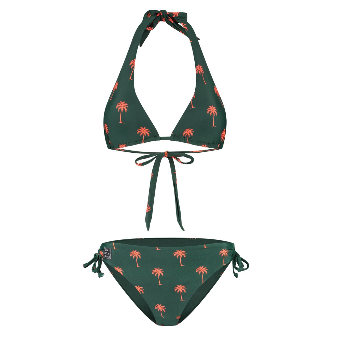 Palme, Dunkelgrün, Damen-Bikini