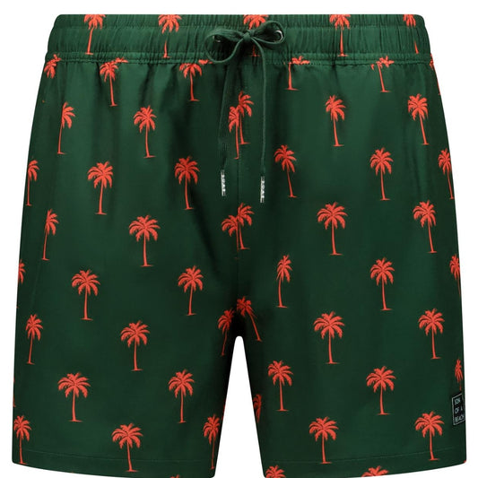 Palm tree, Dark green, Boys swim trunks