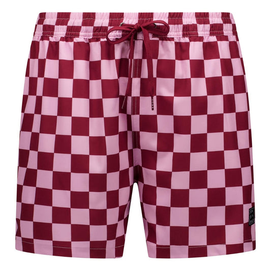 Check, Red, Boys Swim Trunks
