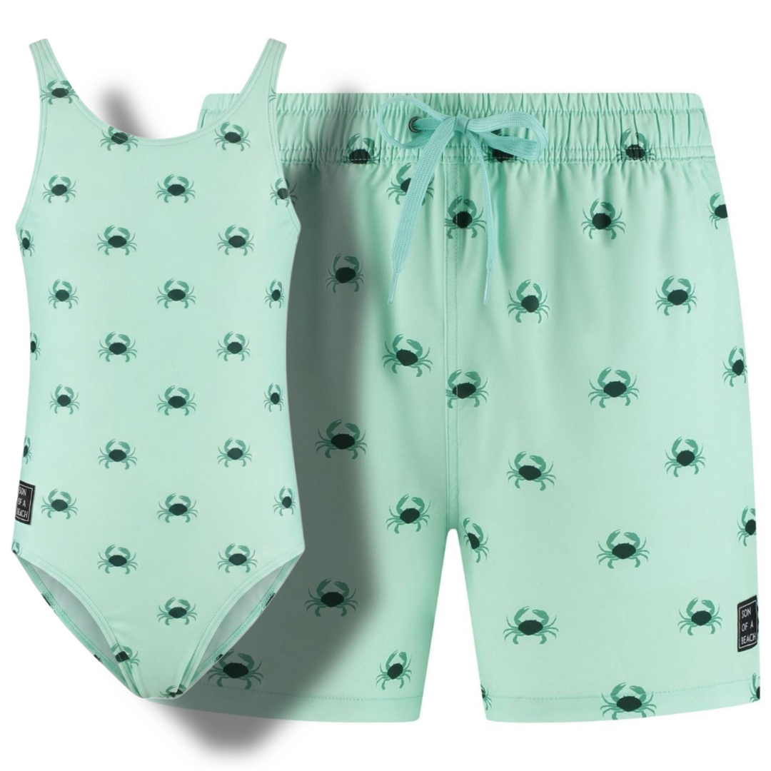 Krab, Groen, Vader en dochter zwemkleding