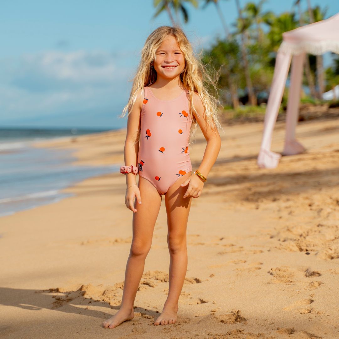 Orange, Orange, Father and daughter swimwear