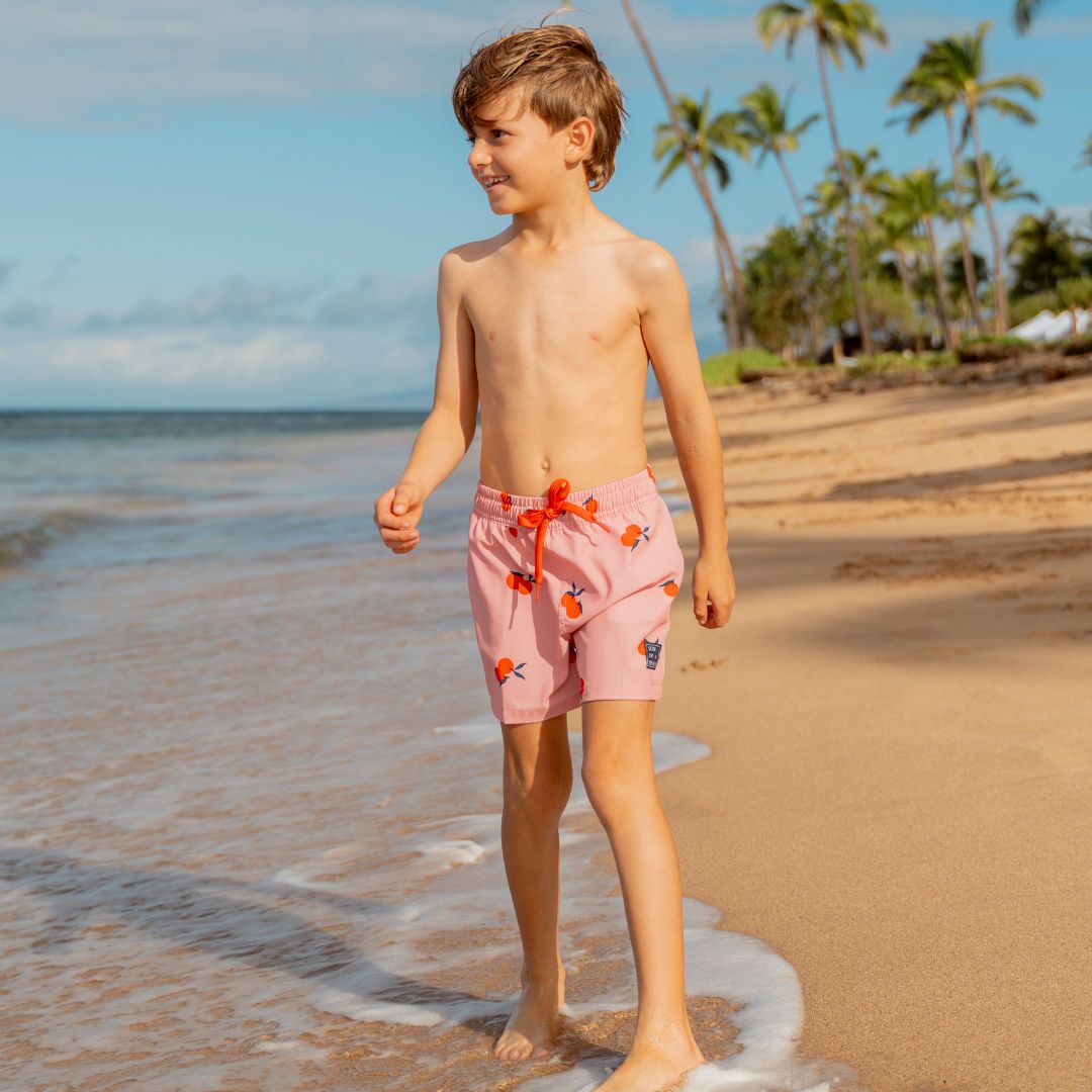 Orange, Orange, Mother and son swimsuit/swimming trunks