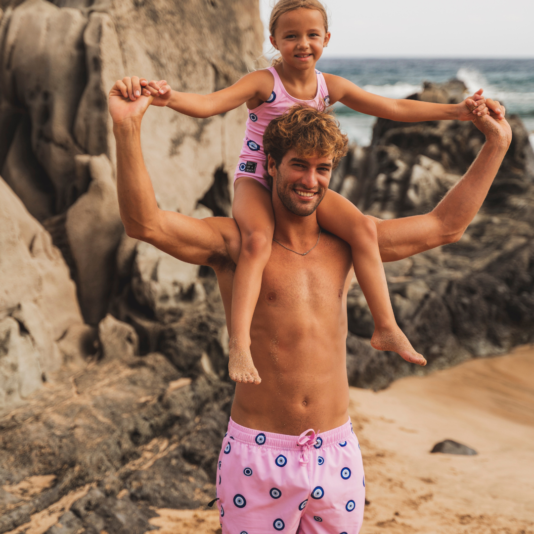 Oog, Roze, Vader en dochter zwemkleding