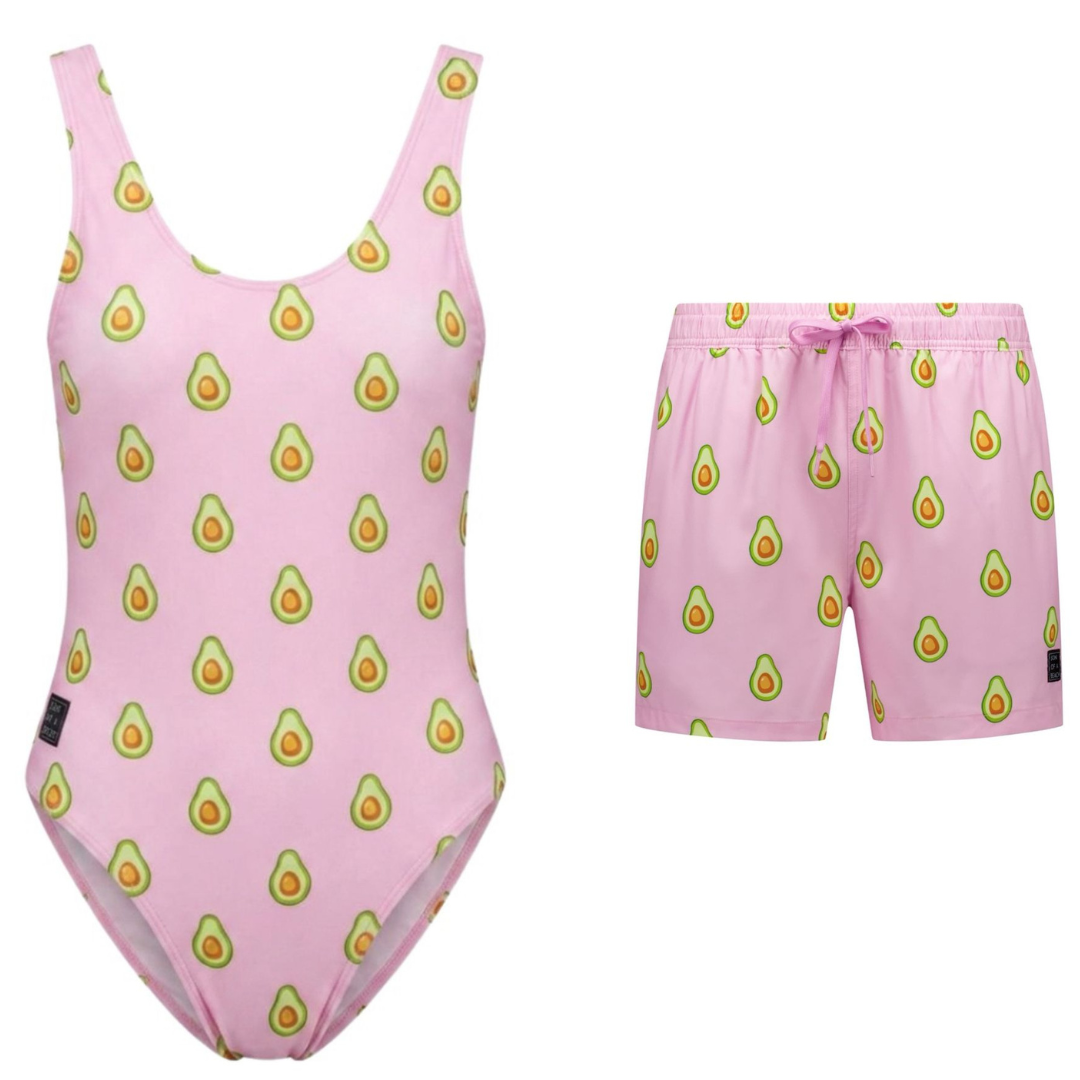 Avocado, Roze, Moeder en zoon badpak/zwembroek