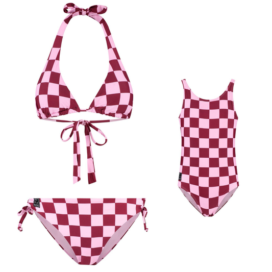 Check, Red, Mother and daughter bikini/swimsuit