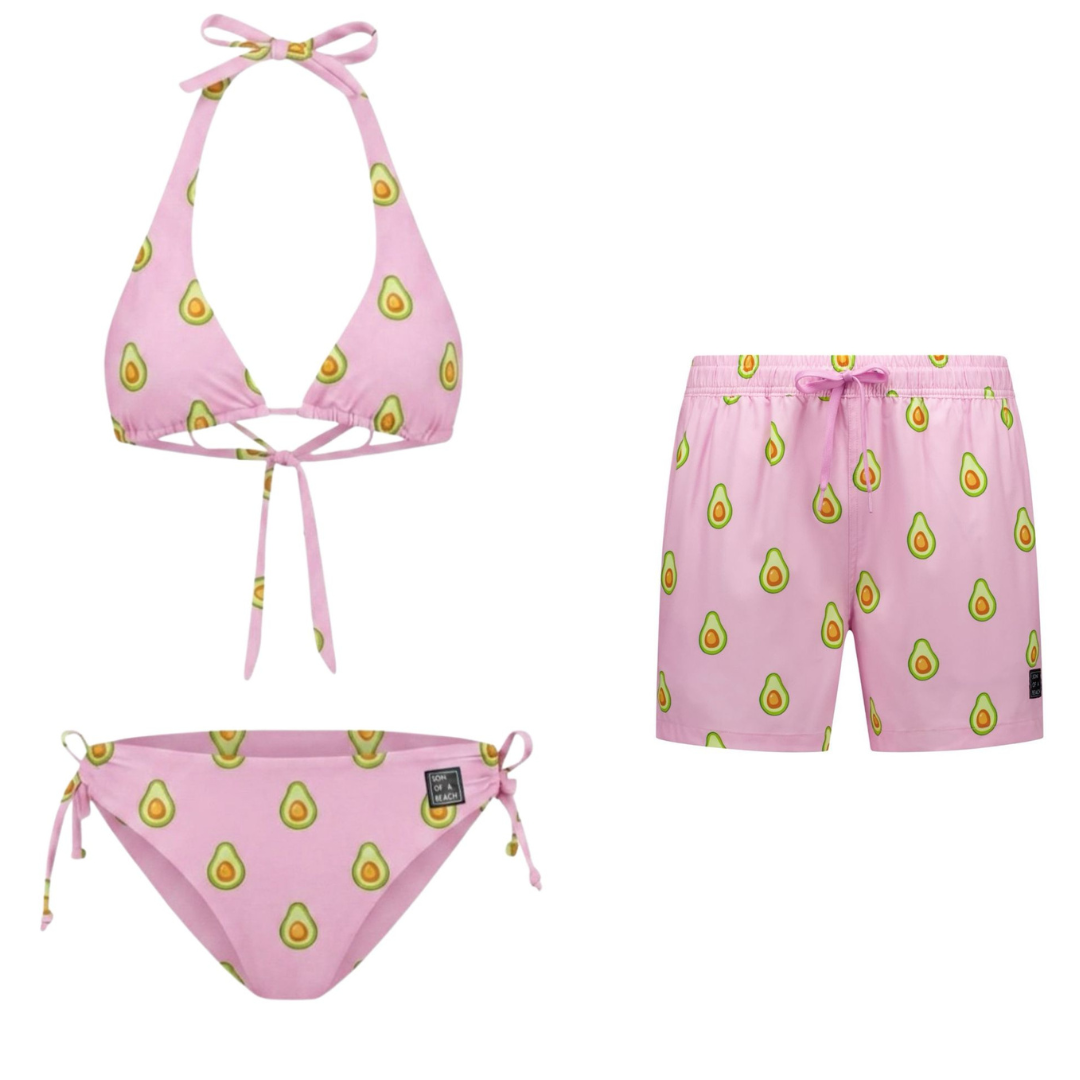 Avocado, Roze, Moeder en zoon bikini/zwembroek