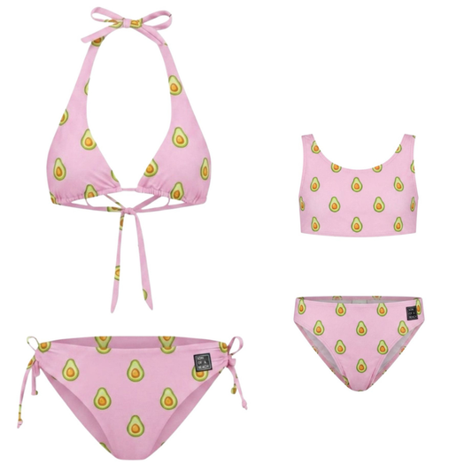 Avocado, Pink, Mother and daughter bikinis