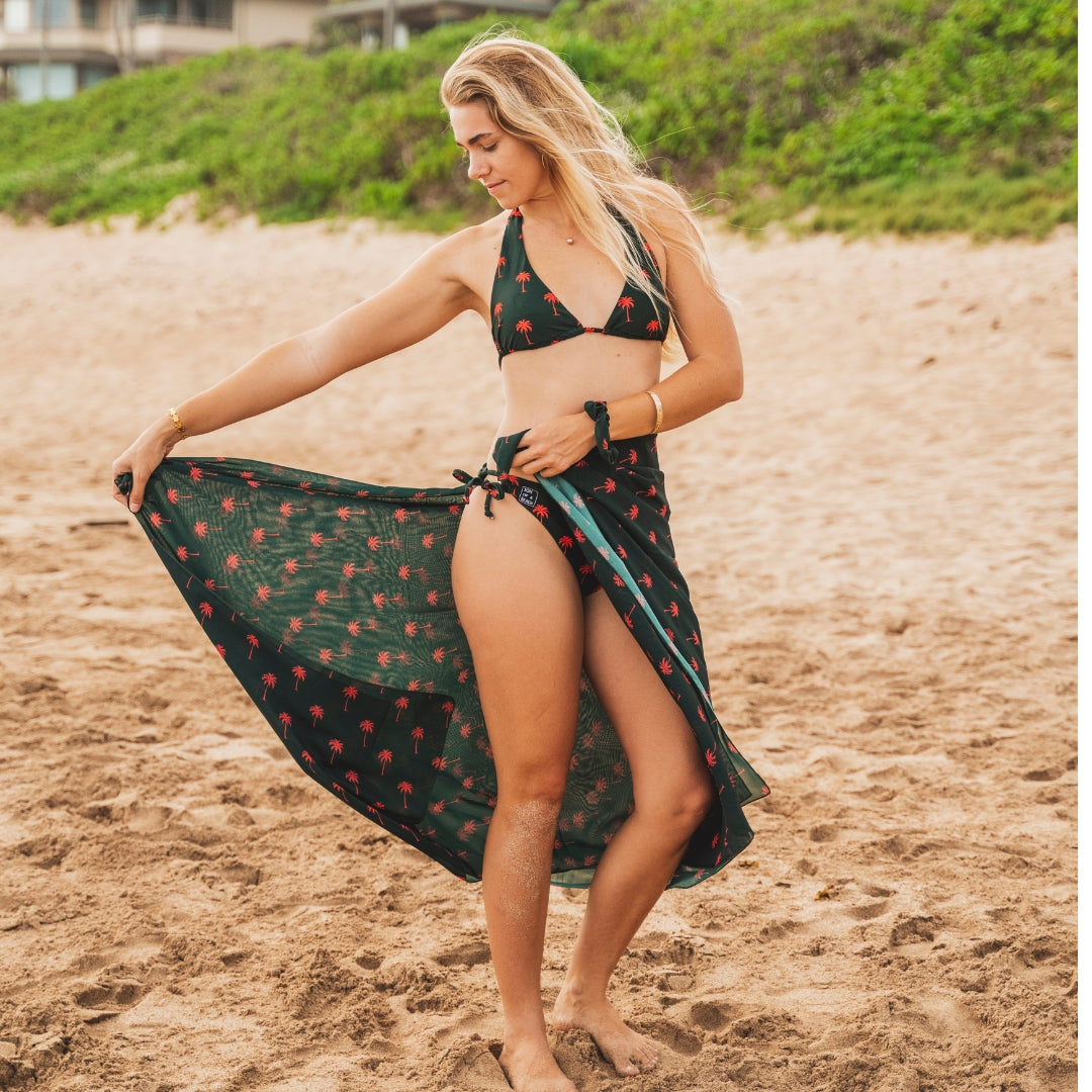 Palm Tree, Dark Green, Women's Bikini