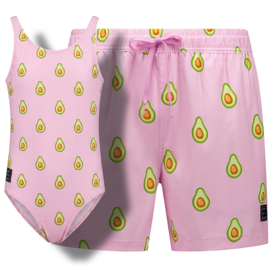 Avocado, Roze, Vader en dochter zwemkleding
