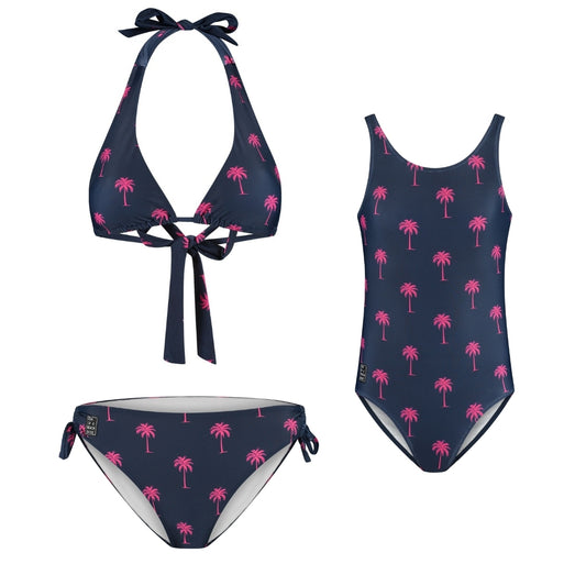 Palm Tree, Blue, Mother and Daughter Bikini/Swimsuit