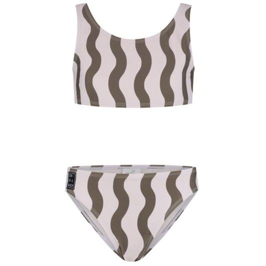 Stripe, Wavy green, Girls bikini