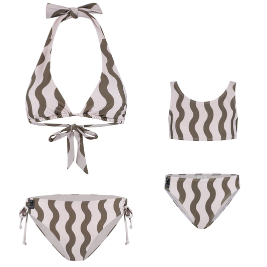 Streep, Golvend groen, Moeder en dochter bikini's