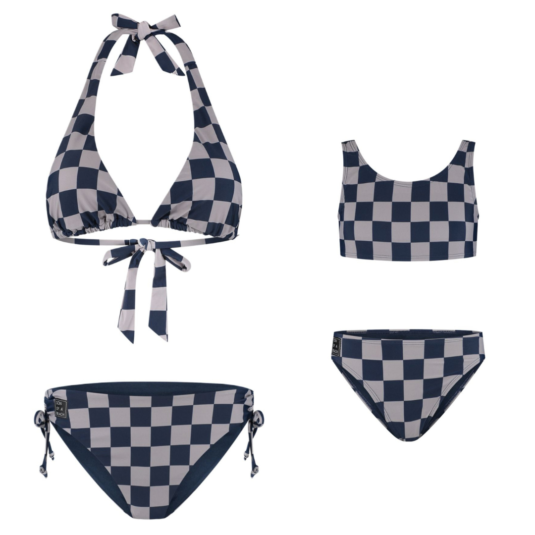 Check, Blauw, Moeder en dochter bikini's