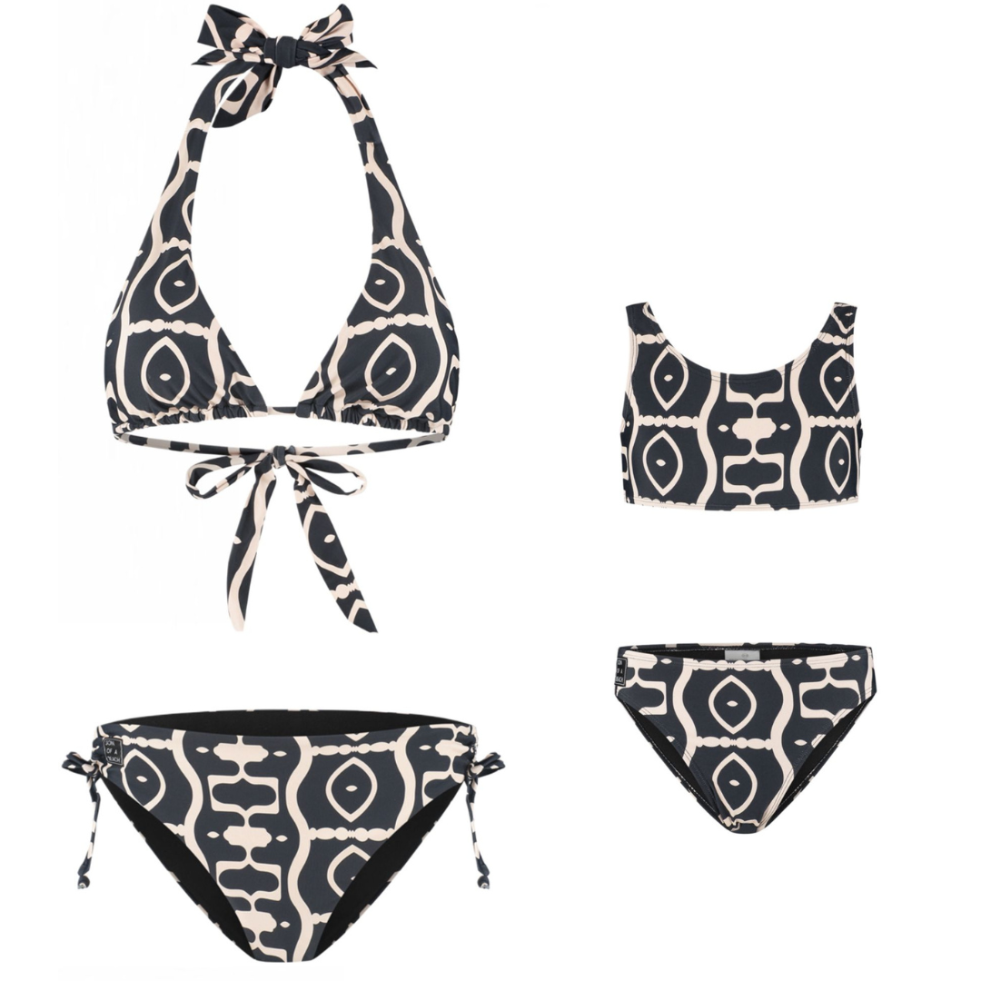 Abstract, Zwart, Moeder en dochter bikini's