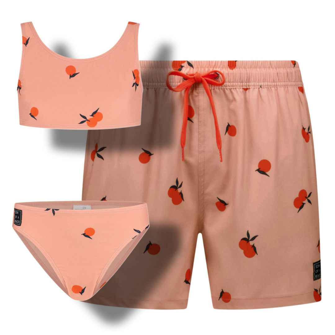 Sinaasappel, Oranje, Vader en dochter zwembroek/bikini