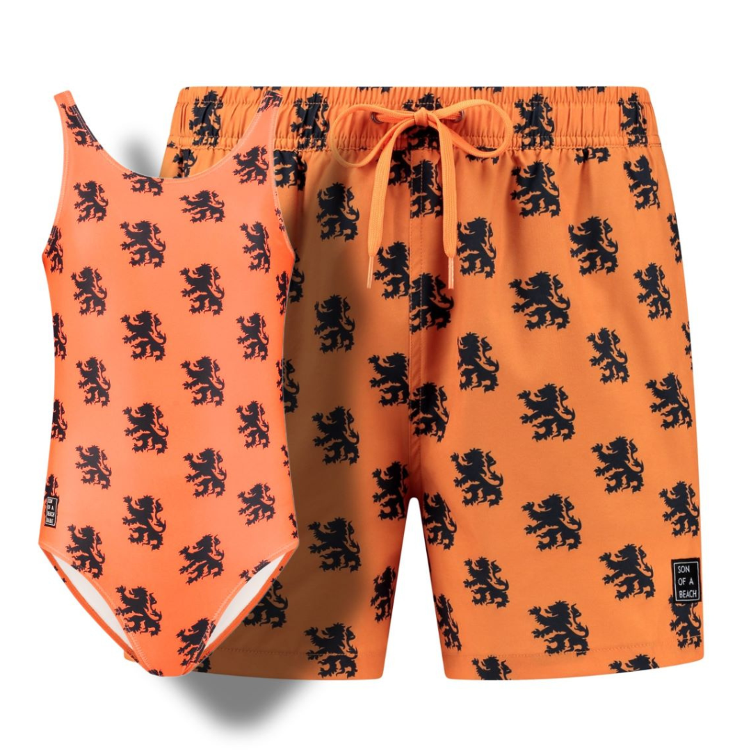 Oranje Leeuw, Vader en dochter zwemkleding