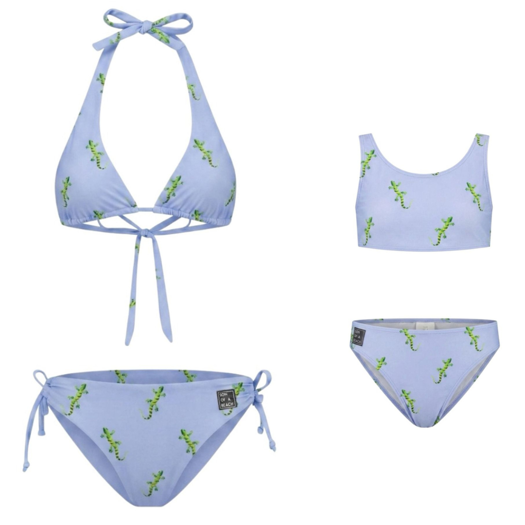 Gekko, Blauw, Moeder en dochter bikini's