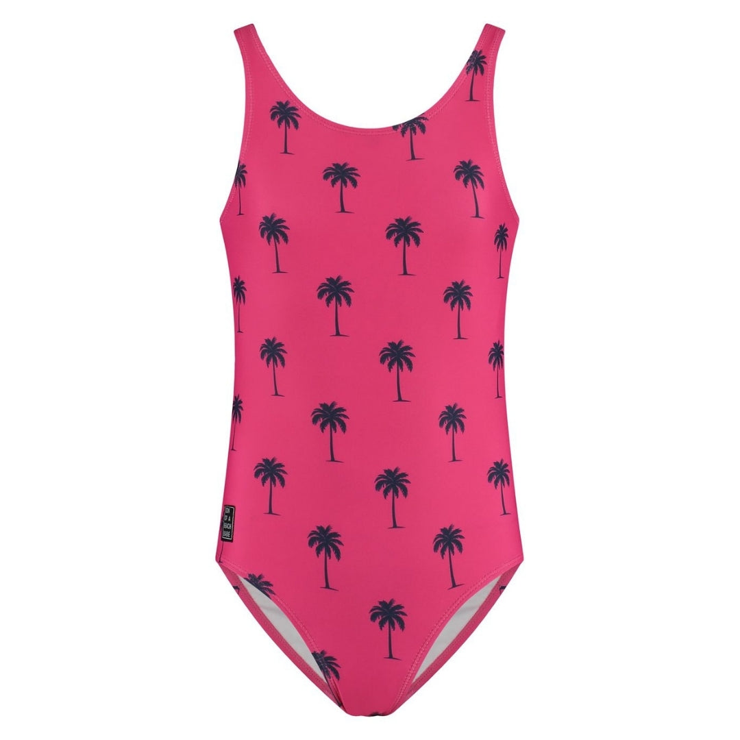 Palmboom, Roze, Vader en dochter zwemkleding