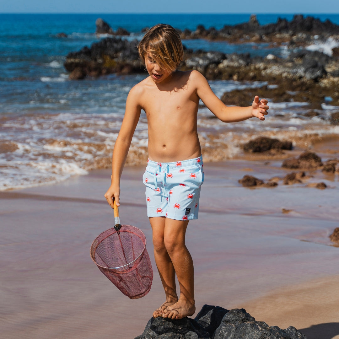Crab, Light blue, Mother and son bikini/swimming trunks